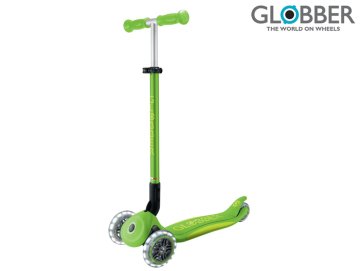 Globber Scooter Otroški tricikel Plus - Primo zložljiv Plus luči V2 Apple Green Svetleča kolesa