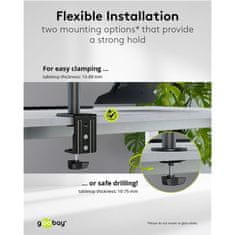 Goobay Basic Arm Flex 13-32" 8kg univerzalni namizni nosilec za prenosnik in monitor