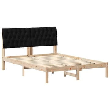 Vidaxl Posteljni okvir z oblazinjenim vzglavjem Rjava 150 x 200 cm