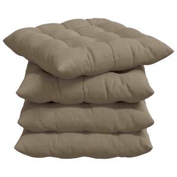 Vidaxl Sedežne blazine 4 pcs Taupe 40 x 40 x 6 cm Mikrofibra