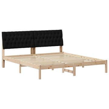 Vidaxl Posteljni okvir z oblazinjenim vzglavjem Rjava 180 x 200 cm