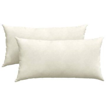 Vidaxl Blazine za kavč 2 pcs krema 80 x 40 cm Žametna tkanina