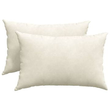 Vidaxl Blazine za kavč 2 pcs krema 60 x 40 cm Žametna tkanina