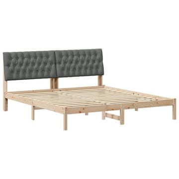 Vidaxl Posteljni okvir z oblazinjenim vzglavjem Rjava 180 x 200 cm