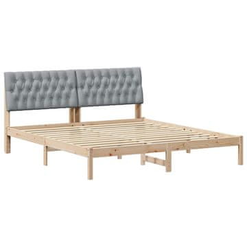 Vidaxl Posteljni okvir z oblazinjenim vzglavjem Rjava 180 x 200 cm