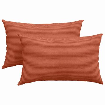 Vidaxl Blazine za kavč 2 pcs Rdeče oranžna 50 x 30 cm Žametna tkanina