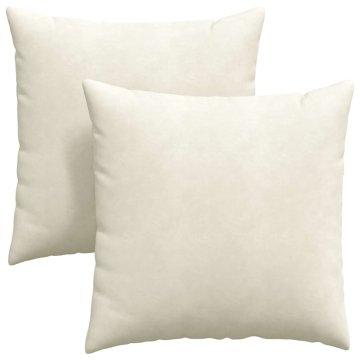 Vidaxl Blazine za kavč 2 pcs krema 80 x 80 cm Žametna tkanina