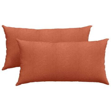 Vidaxl Blazine za kavč 2 pcs Rdeče oranžna 80 x 40 cm Žametna tkanina