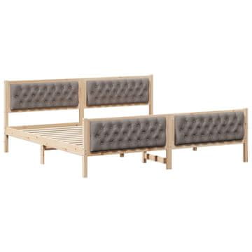 Vidaxl Konstrukcija postelje Taupe 200 x 200 cm Masivno borovo les