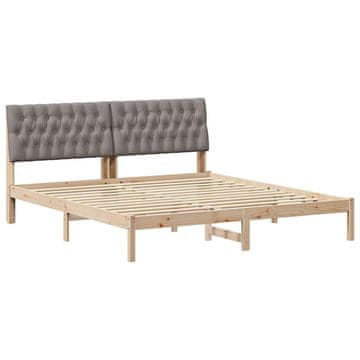 Vidaxl Posteljni okvir z oblazinjenim vzglavjem Rjava 180 x 200 cm
