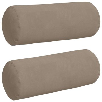 Vidaxl Blazine 2 pcs Taupe Ø 15 x 40 cm Mikrofiber tkanina