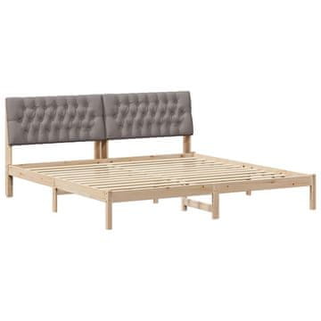 Vidaxl Posteljni okvir z oblazinjenim vzglavjem Rjava 200 x 200 cm