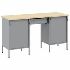 Vidaxl Delovna omara s predalom 3 pcs Črna 150 x 55 x 85 cm