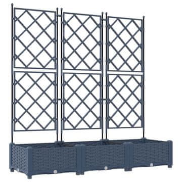 Vidaxl Vrtni lonček 3 pcs Siva 120 x 40 x 125,5 cm Jeklo
