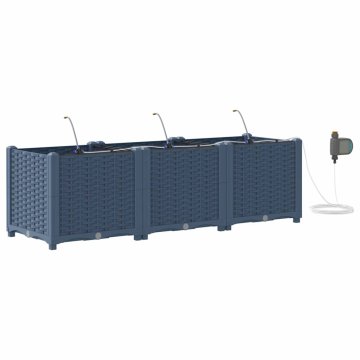 Vidaxl Vrtni sadilniki Siva 120 x 40 x 37.5 cm Jeklo