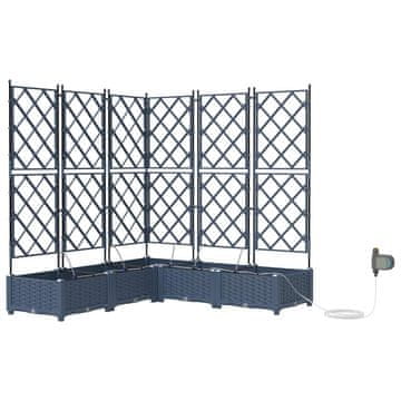 Vidaxl Vrtni sadilniki Siva 120 x 120 x 126 cm Jeklo