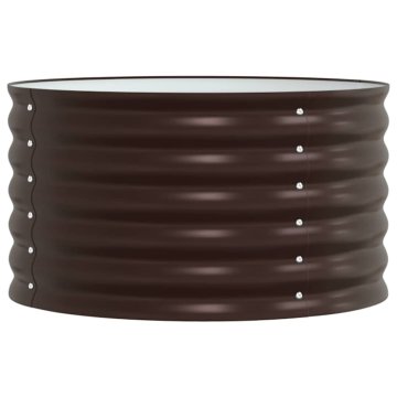 Vidaxl Vrtna visoka greda Rjava 80 x 80 x 44 cm Jeklo