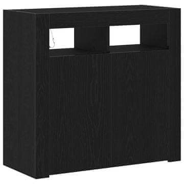 Vidaxl Strani šal Črna Orehovina 80 x 35 x 75 cm Konstruiran les