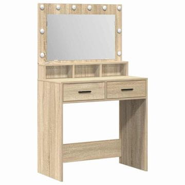 Vidaxl Toaletna mizica Sonoma hrast 79 x 41 x 135 cm Konstruiran les
