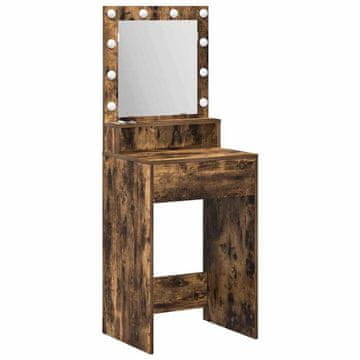 Vidaxl Toaletna mizica Dimljeni oreh 50 x 41 x 135 cm Konstruiran les