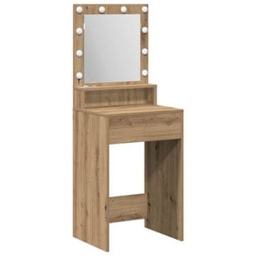 Vidaxl Toaletna mizica Umetni hrast 50 x 41 x 135 cm Konstruiran les
