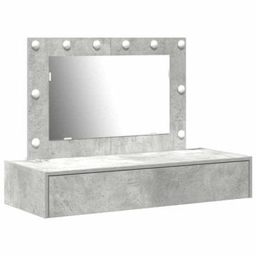 Vidaxl Toaletna mizica Siva 100 x 40 x 70 cm Konstruiran les