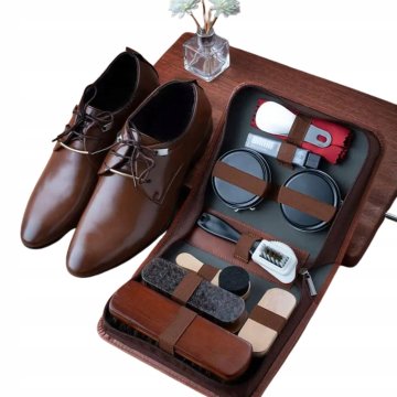 shumee Set za čiščenje in nego čevljev, 11-delni čopič, etui za poliranje