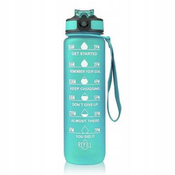 shumee PLASTENKA ZA VODO ŠPORTNA STEKLENICA Z MERITVO ZA FITNES 1L