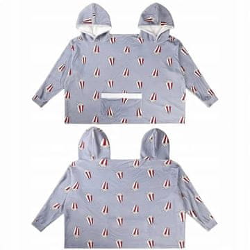 shumee Debela siva odeja s kapuco za dom za pare Velika topla udobna