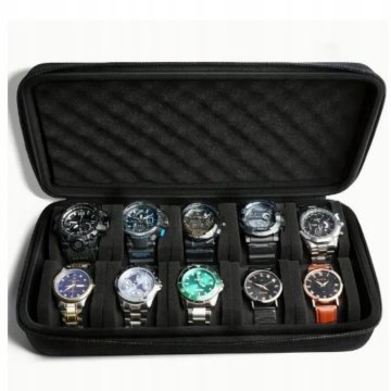 shumee Škatla za shranjevanje ure v trdem ohišju z 10 luknjami in ključavnico