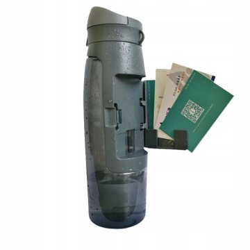 shumee Steklenica za vodo s predelkom za denar, dokumente, ključe, tek, šport, 750 ml