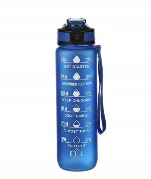 shumee PLASTENKA ZA VODO ŠPORTNA STEKLENICA Z MERITVO ZA FITNES 1L