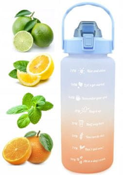 shumee PLASTENKA ZA VODO Z MERILNIM TRAKOM S SLAMICO OPOMNIK GYM FITNESS 2L