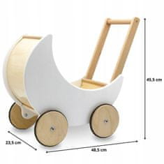 shumee Lesen voziček Walker Pusher For Dolls Montesori Deep White