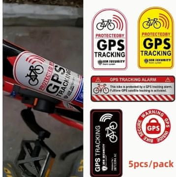 shumee Komplet 5 GPS nalepk za zaščito pred krajo koles, skuterjev in motornih koles
