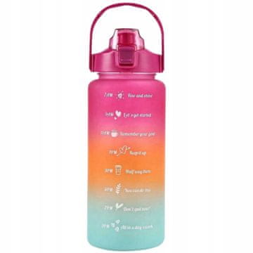 shumee Steklenica za vodo z merilno skodelico in slamico Opomnik Gym Fitness 2L