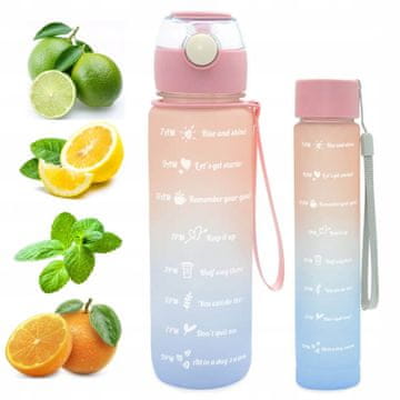 shumee Steklenica za vodo z merilno skodelico in slamico za fitnes telovadnico 700 ml + gratis