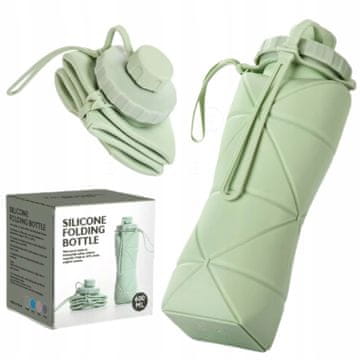 shumee Steklenica za vodo Zložljiva športna silikonska potovalna steklenica 600 ml zelena