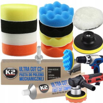 shumee K2 POLIRNA PASTA + KOMPLET GOBASTIH BLAZIN ZA POLIRANJE BARVE IN ODSTRANJEVANJE PRASK