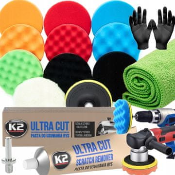 shumee K2 ULTRA CUT KOMPLET POLIRNE PASTE + POLIRNE GOBICE ZA ODSTRANJEVANJE PRASK