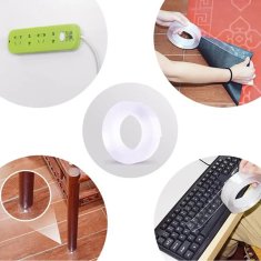 shumee VEČKRAT UPORABLJIV DVOSTRANSKI NANO TRAK, ZELO MOČAN, SAMOLEPILAN, 5 m