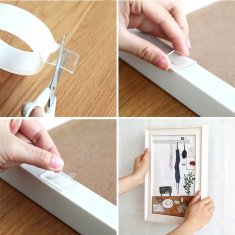 shumee VEČKRAT UPORABLJIV DVOSTRANSKI NANO TRAK, ZELO MOČAN, SAMOLEPILAN, 5 m