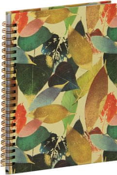 nb grafo Zvezek spirala A5 črte trde platnice, 100 listov, 0349.04 Listje