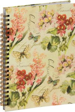 nb grafo Zvezek spirala A5 črte trde platnice, 100 listov, 0349.02 Metulj