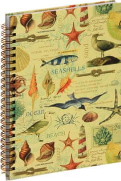 nb grafo Zvezek spirala A5 črte trde platnice, 100 listov, 0351.02 Obala