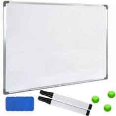 Retoo Bela magnetna tabla za brisanje s priborom, 60 x 45 cm – komplet