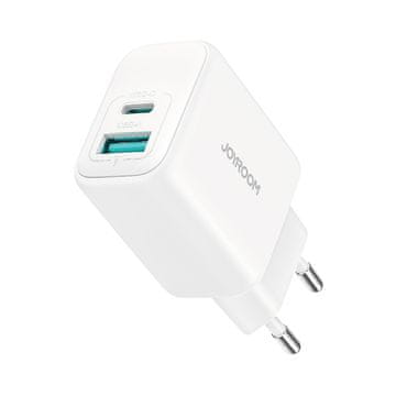 Joyroom USB-C na USB-A 20 W PD QC 3.0 omrežni polnilnik – bel