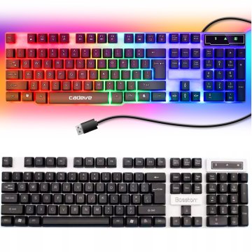 Retoo Žična multimedijska osvetljena tipkovnica za igralce, barvita, USB