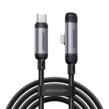 Joyroom USB-C na iPhone Lightning 30 W 1,2 m kotni kabel – črn