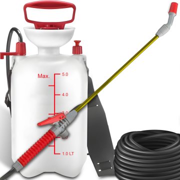 Retoo 5-litrski ročni tlačen razpršilnik za vrt - bel in rdeč